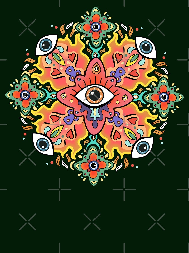Mystic Psychedelic Eye Mandala Art by teeperfect