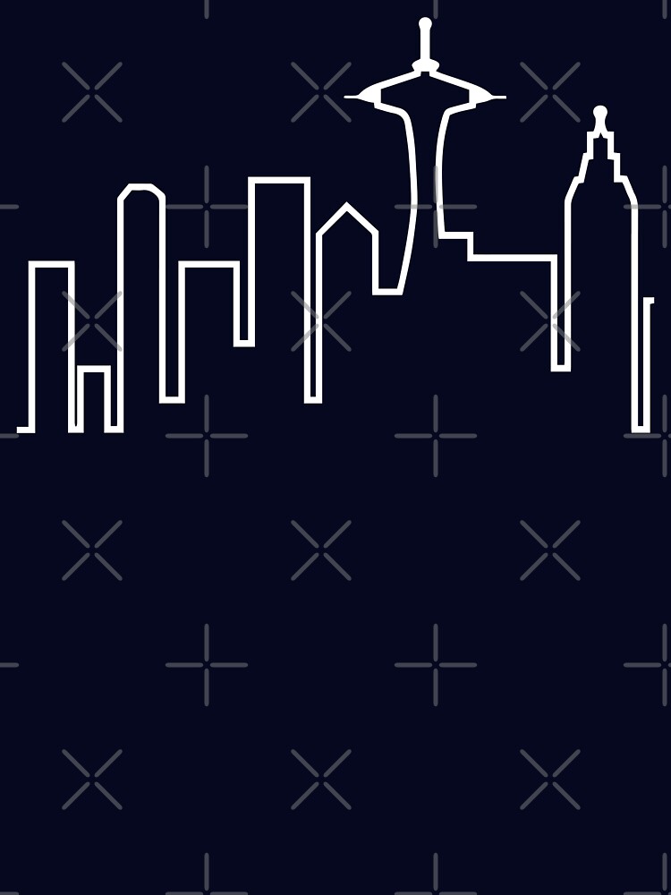 Seattle Skyline (Frasier) by fandemonium Unisex , , , Long Sleeve Tee