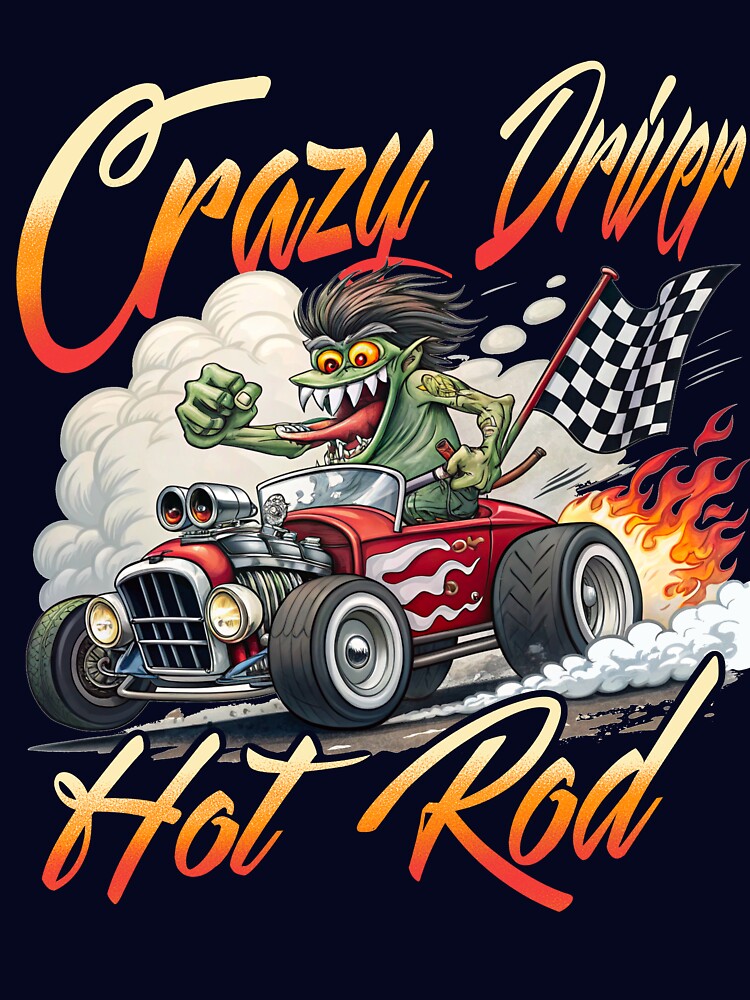 Rat Fink Crazy Driver by RDVault Unisex , , , Long Sleeve Tee