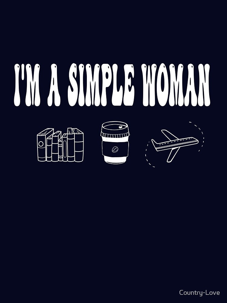 I am A Simple woman - Books, Coffee And traveling Essential by Country-Love Unisex , , , Long Sleeve Tee