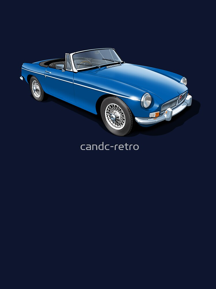 MGB Roadster in mineral blue by candc-retro Unisex , , , Long Sleeve Tee