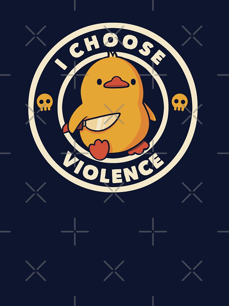 I Choose Violence Funny Duck by Tobe Fonseca by Tobe Fonseca® Unisex , , , Long Sleeve Tee