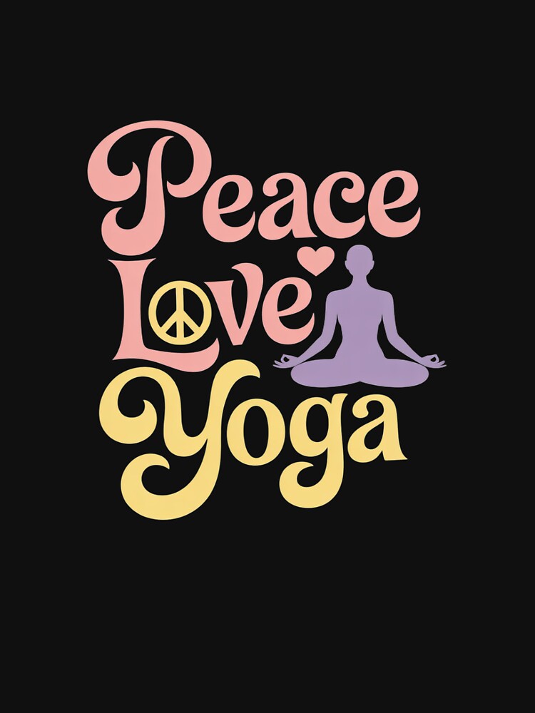 Peace Love Yoga Script Magenta Gold by HardcoreTour