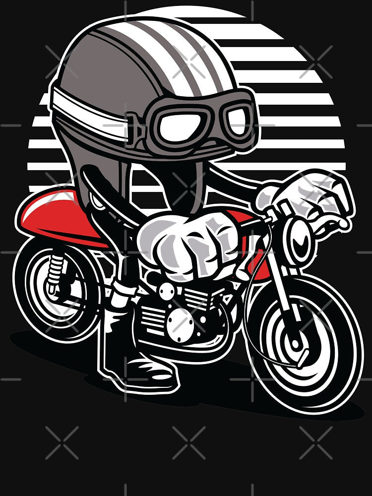 Cafe Racer Helmet Cartoon by Cheap Women's Shirts Unisex , , , Long Sleeve Tee