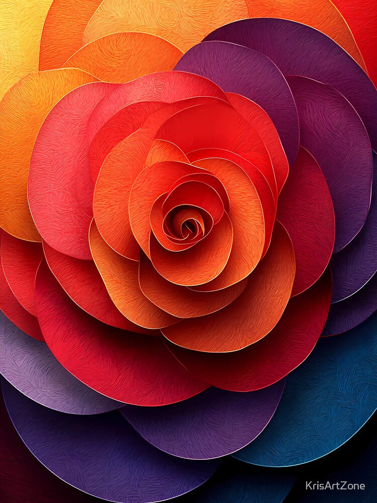 Abstract Multicolored Flower of Overlapping Circles by KrisArtZone