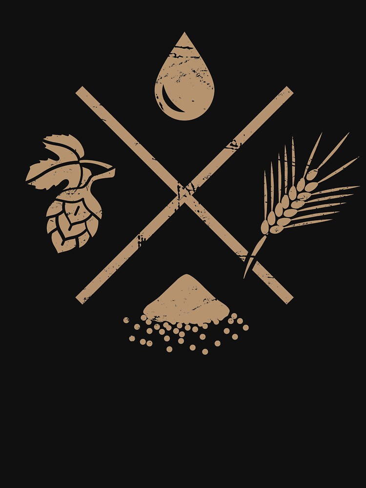 Home Brew Beer Ingredients by Jam Jar Unisex , , , Long Sleeve Tee