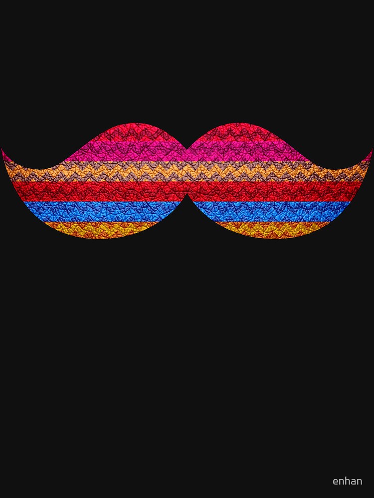Funny Mustache Chevron Pattern by enhan Unisex , , , Long Sleeve Tee