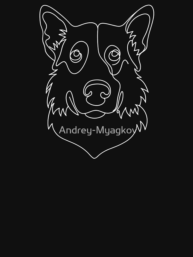Shepherd dog portrait in line art style by Andrey-Myagkov