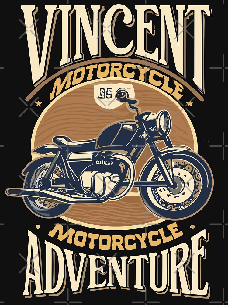 Vincent Motorcycle Adventure by DrawHandArt Unisex , , , Long Sleeve Tee