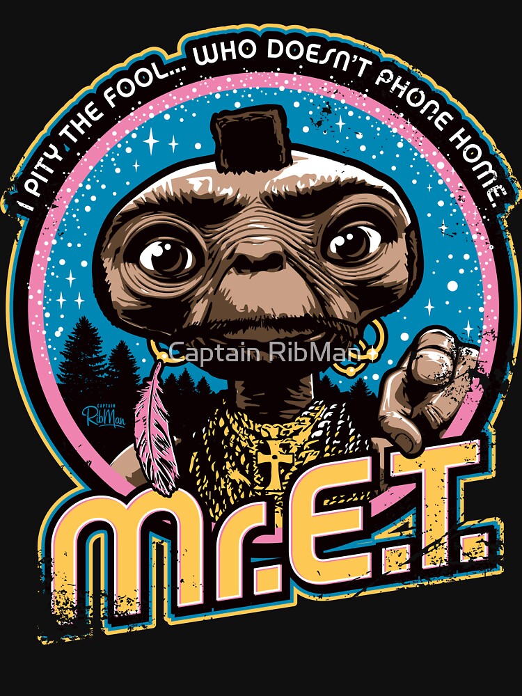Mr. E.T. - 80s Retro Vintage Mash-Up by Captain RibMan Unisex , , , Long Sleeve Tee