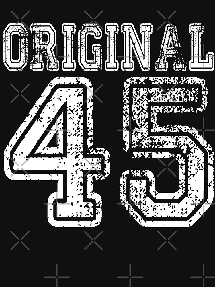 Original 45 1945 2045 Birthday Gift Age Year Old Boy Girl Cute Funny Man Woman Jersey Style by arcadetoystore