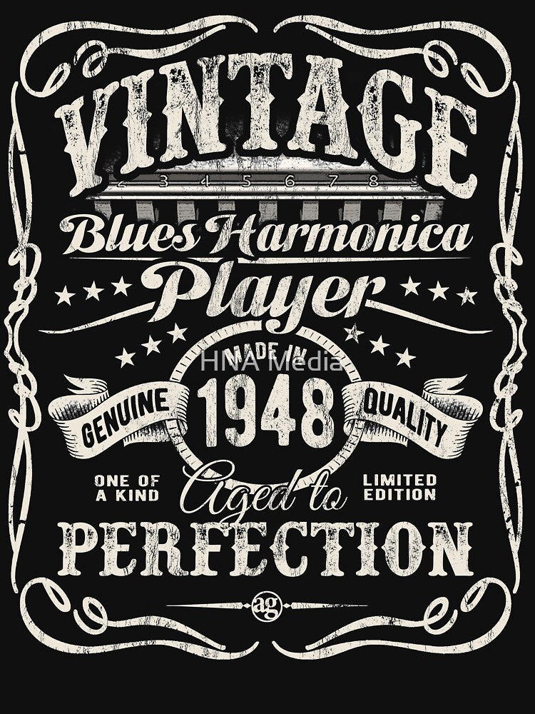 Adam Gussow's Vintage Blues Harmonica Player Made in 1948 by HNA Holdings Unisex , , , Long Sleeve Tee