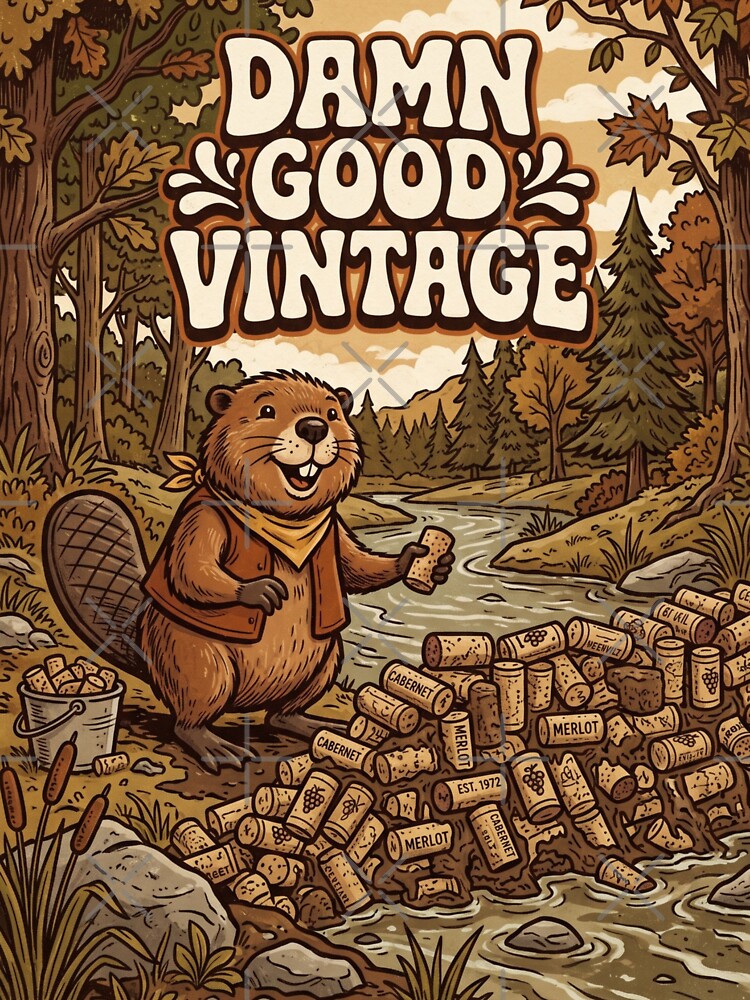 Damn Good Vintage Funny Beaver Wine Tee by JaphstarCreatives