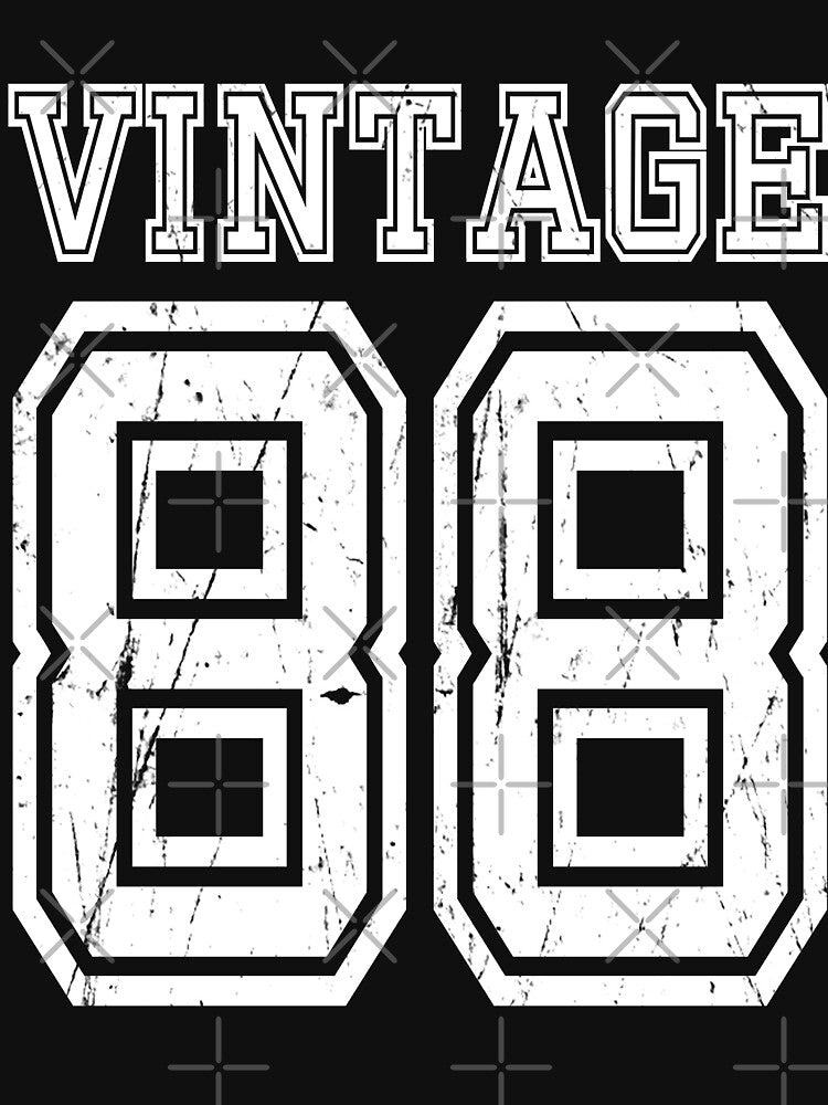Vintage 88 2088 1988 40th Birthday T Shirt Gift Age Year Old Boy Girl Cute Funny Man Woman Jersey Style Tee by arcadetoystore