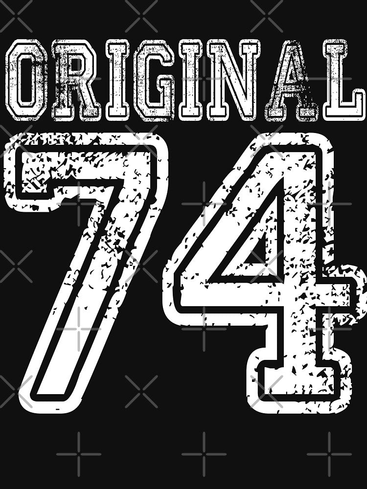 Original 74 2074 1974 Birthday Gift Age Year Old Boy Girl Cute Funny Man Woman Jersey Style by arcadetoystore