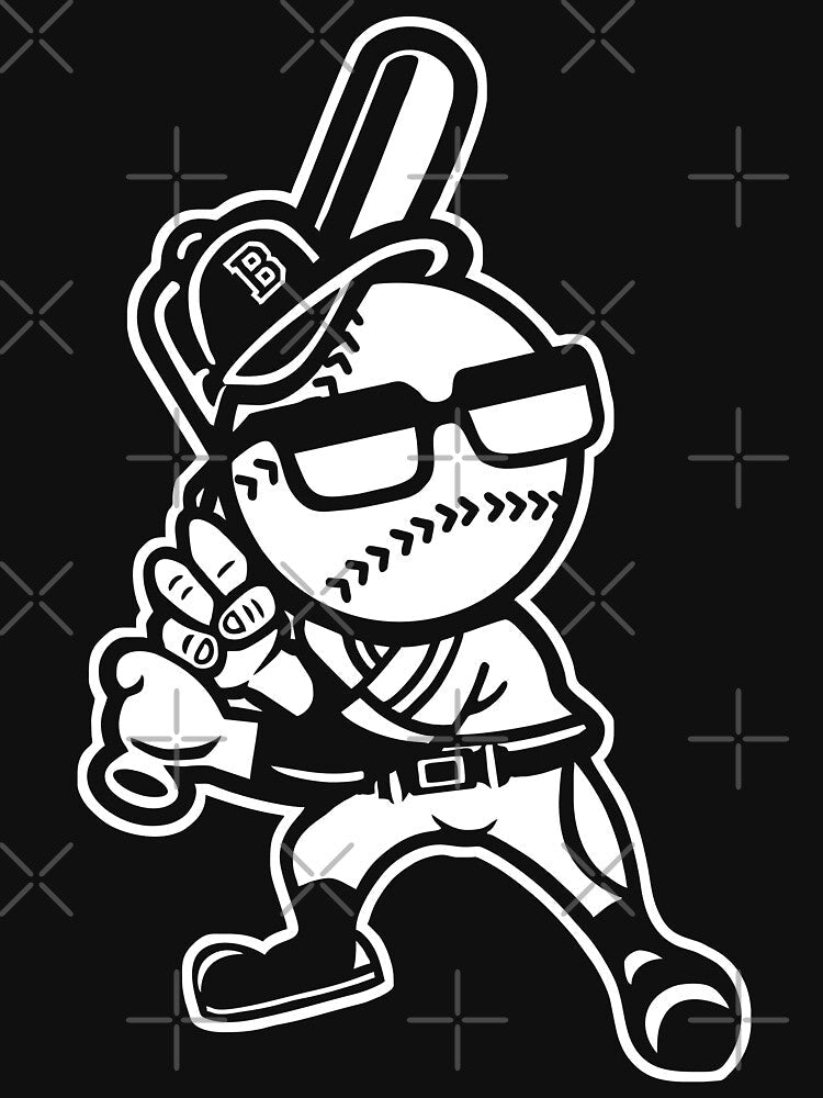 Brooklyn Baseball Cartoon by Cheap Women's Shirts Unisex , , , Long Sleeve Tee