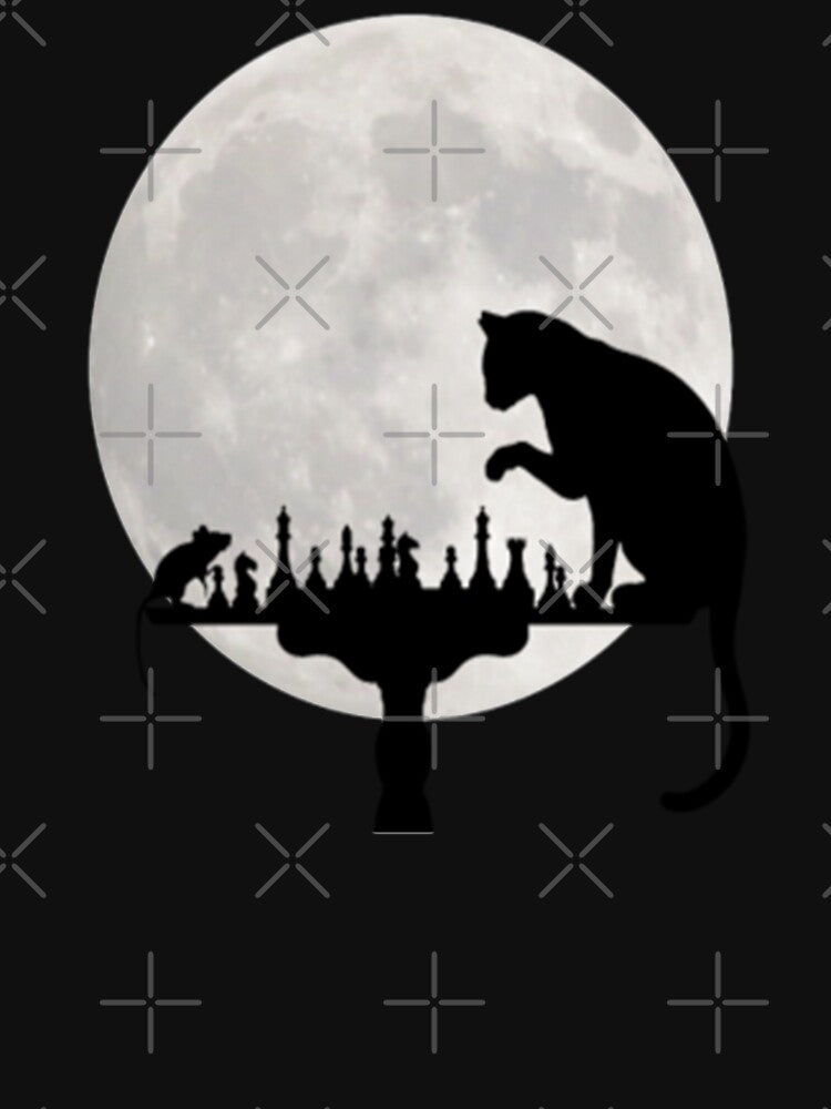 Cat and Rat Playing Chess by ipan Unisex , , , Long Sleeve Tee