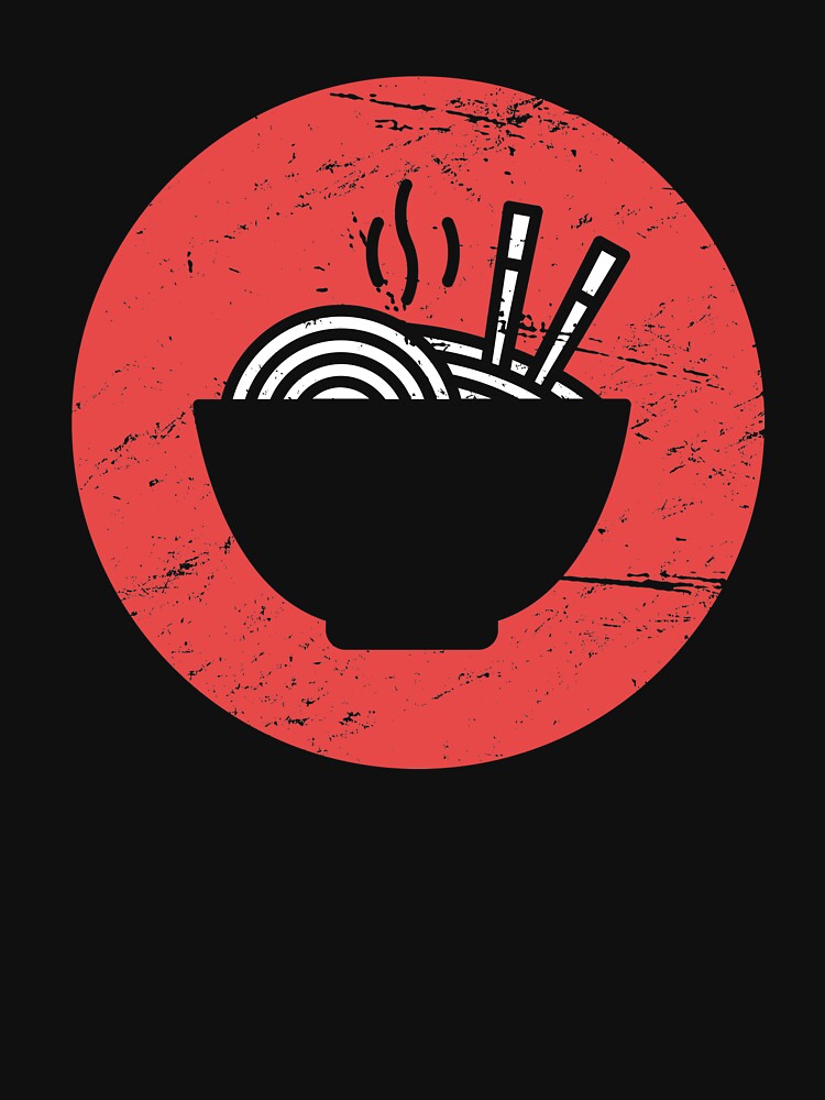 Retro Japanese Ramen Icon by Jam Jar Unisex , , , Long Sleeve Tee