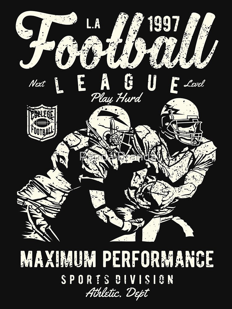 1997 Football League Shirt Vintage Illustration Great Gift for Sport Division Fan or Player Unisex Short-Sleeve Jersey Tee by Panda Branda