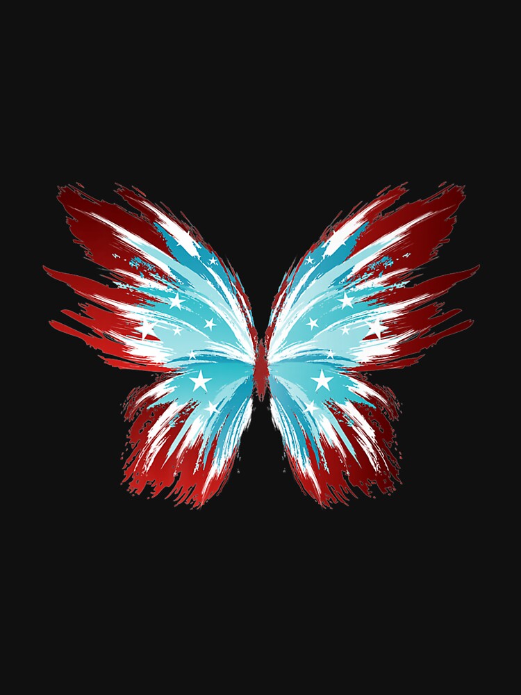 Butterfly USA Patriotic Cute 4th Of July Womens Premium by toricak06 Unisex , , , Long Sleeve Tee