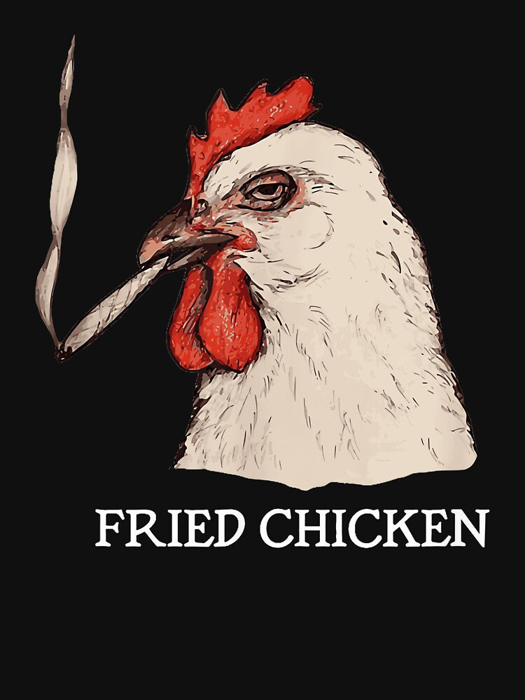 Fried Chicken Ironic Chicken Humor Farm Animal Lover by SanTiOmal Unisex , , , Long Sleeve Tee