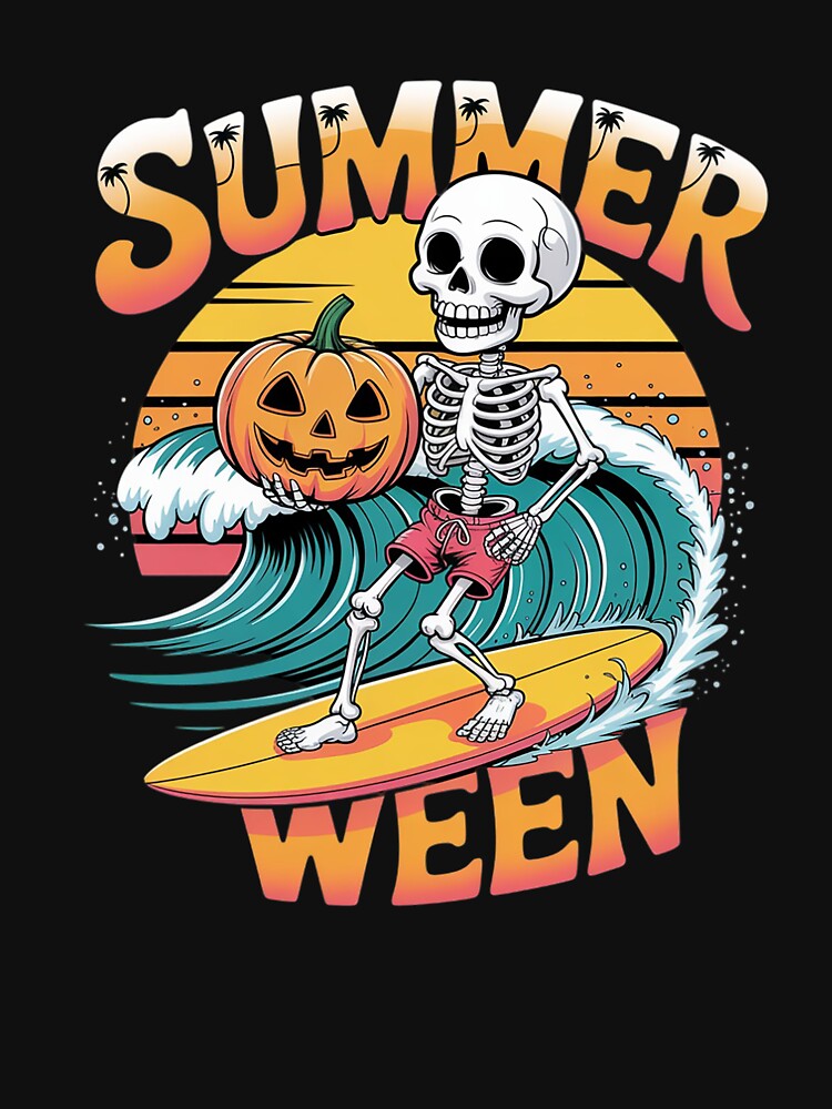 Surfing Skeleton Summer Halloween Themed Summerween by musideathnoipu