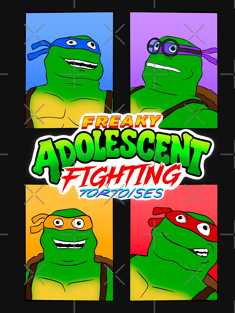 FREAKY ADOLESCENT FIGHTING TORTOISES by Deanomite85 Unisex , , , Long Sleeve Tee
