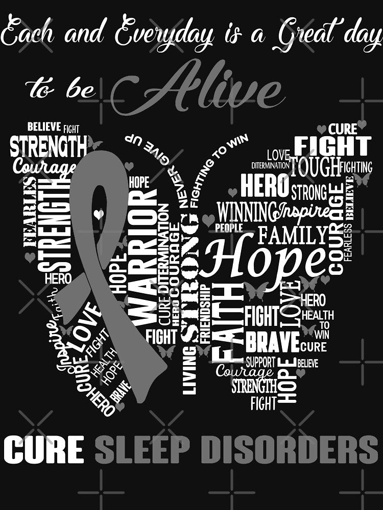 Butterfly Ribbon Cure Sleep Disorders Awareness by Tadmab