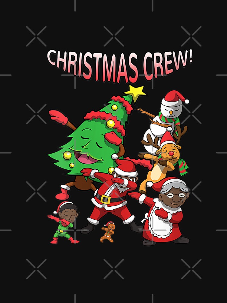 Womens Black Santa Claus Shirt African American Christmas Crew Tee V-Neck by BehmeJenell