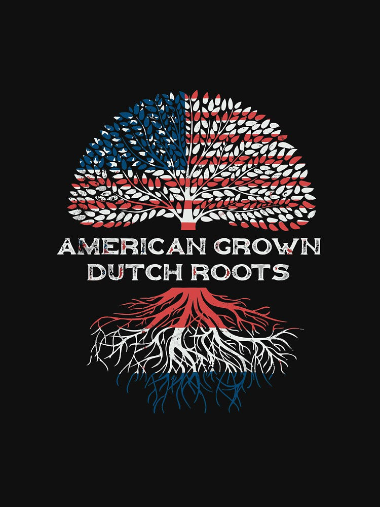 American Grown Dutch Roots Long Sleeve Us Flag Men Women by oltonomer8 Unisex , , , Long Sleeve Tee