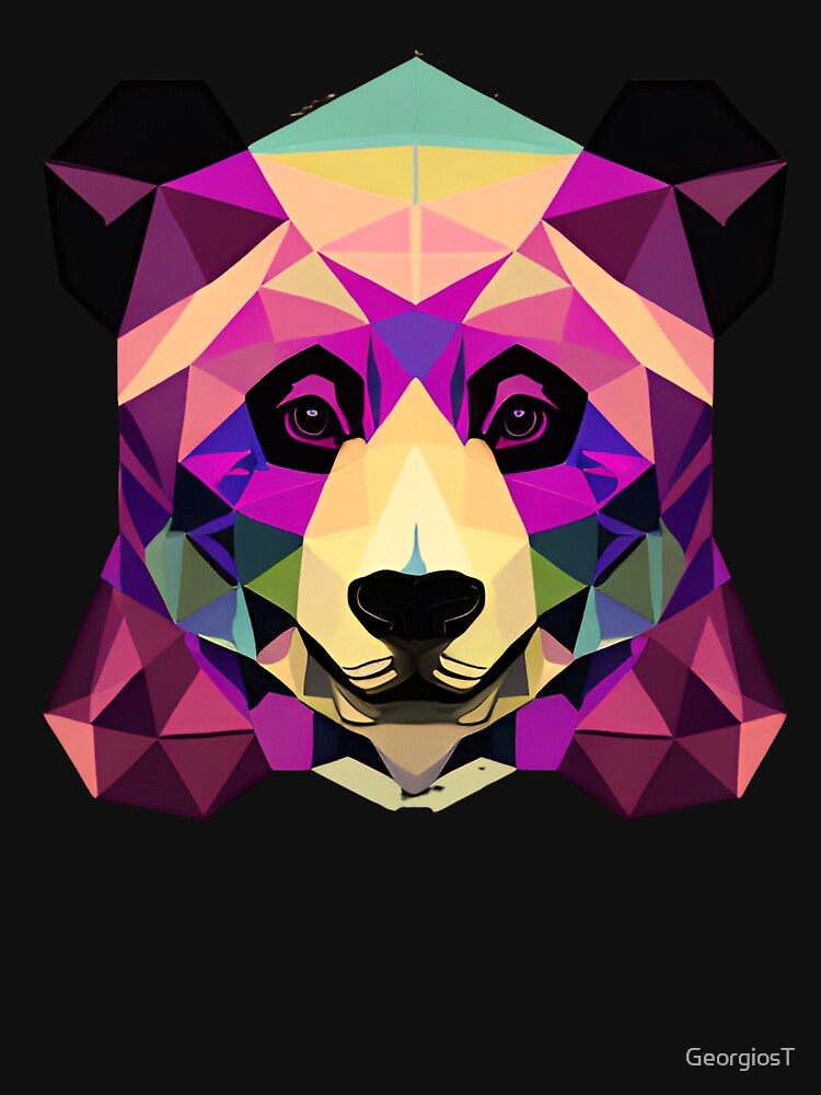 Panda Geometrical Psychedelic Portrait by GeorgiosT