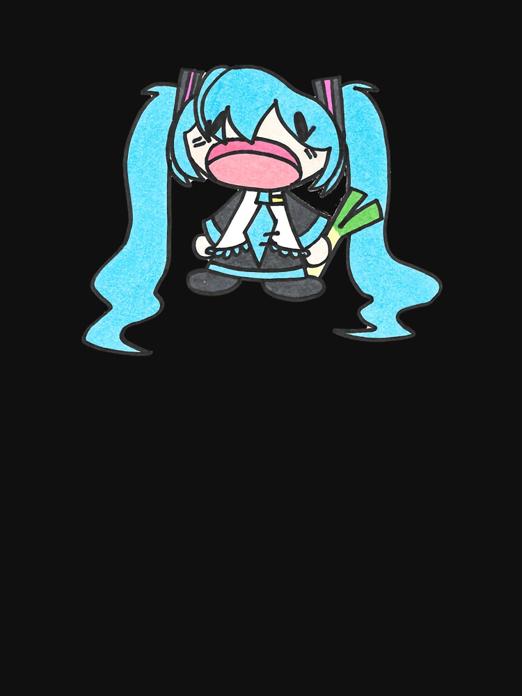 Funny Chibi Expression Of Hatsune Miku Sitting by thedgareky Unisex , , , Long Sleeve Tee