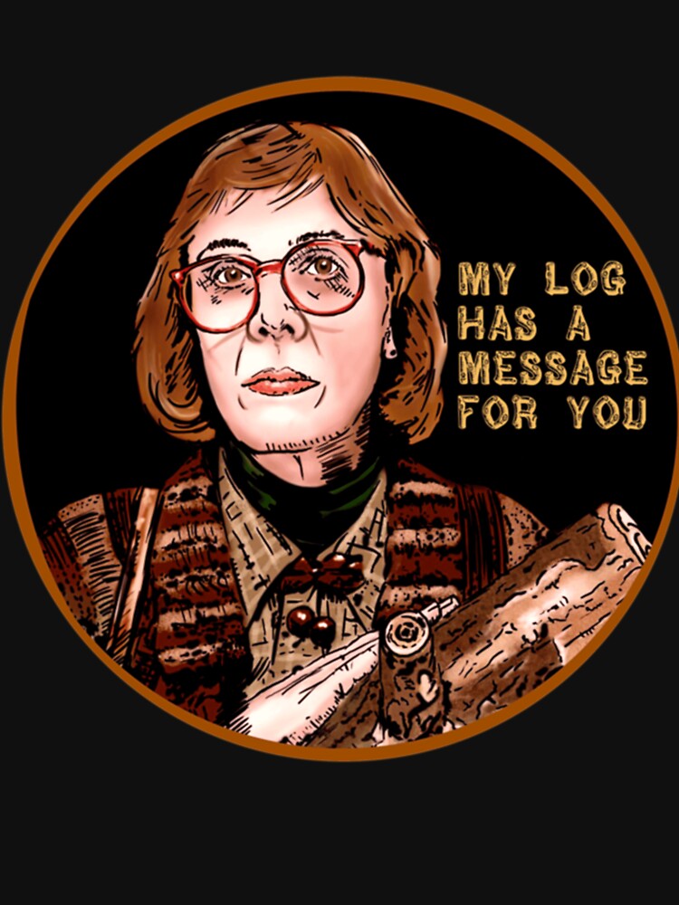 Log Lady Message Retro Pop Illustration by JuliaJindra Unisex , , , Long Sleeve Tee