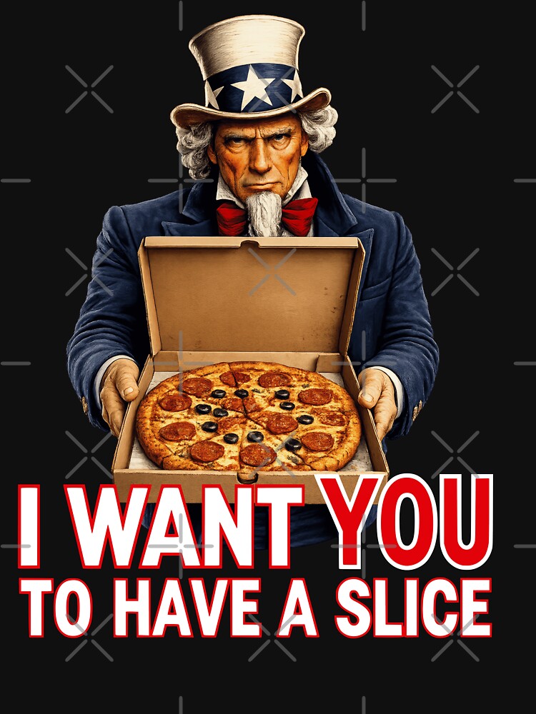 Funny Pizza Lover Patriotic Americana Uncle Sam Food Humor by TheTrendsDesk Unisex , , , Long Sleeve Tee