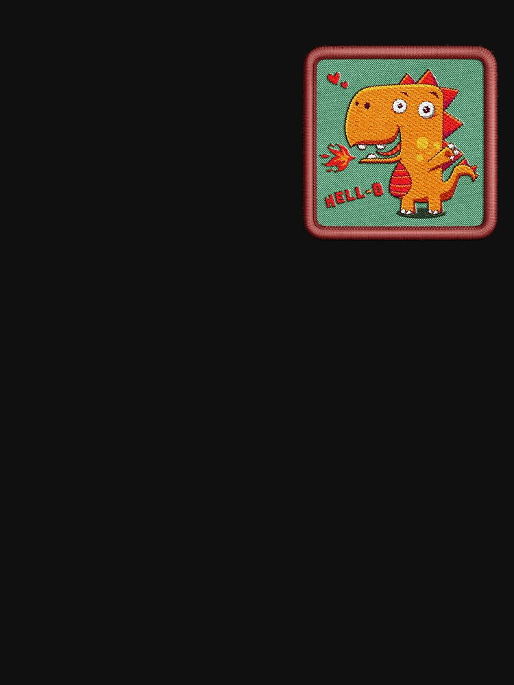 cute cartoon dragon (funny dinosaur) - embroidery patch by hayrpictures