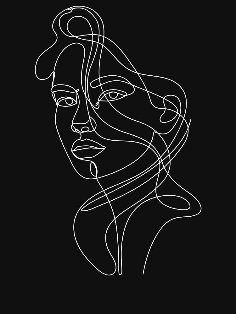 Just A White Line - Woman Face - Statuesque Woman by altandesign