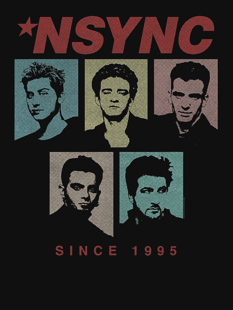 NSYNC Since 1995 Vintage Portrait Grid Design by kemilaw Unisex , , , Long Sleeve Tee