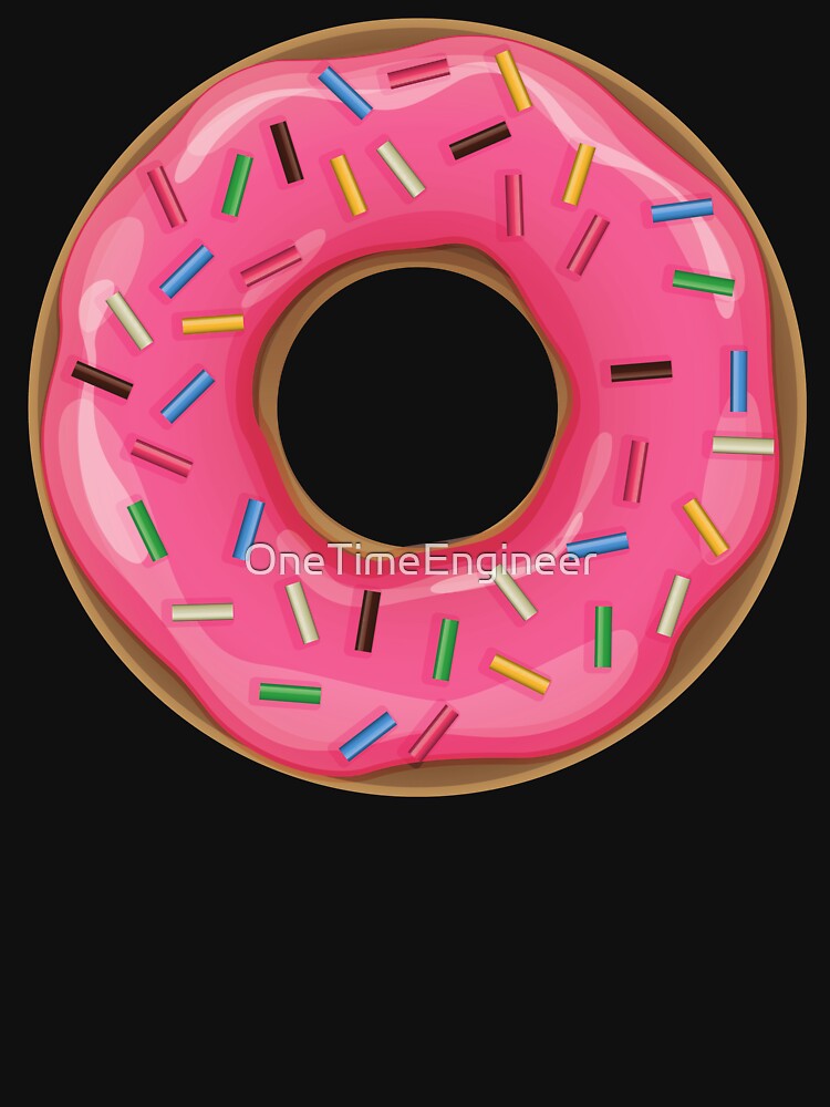 Pink strawberry Donut by OneTimeEngineer Unisex , , , Long Sleeve Tee
