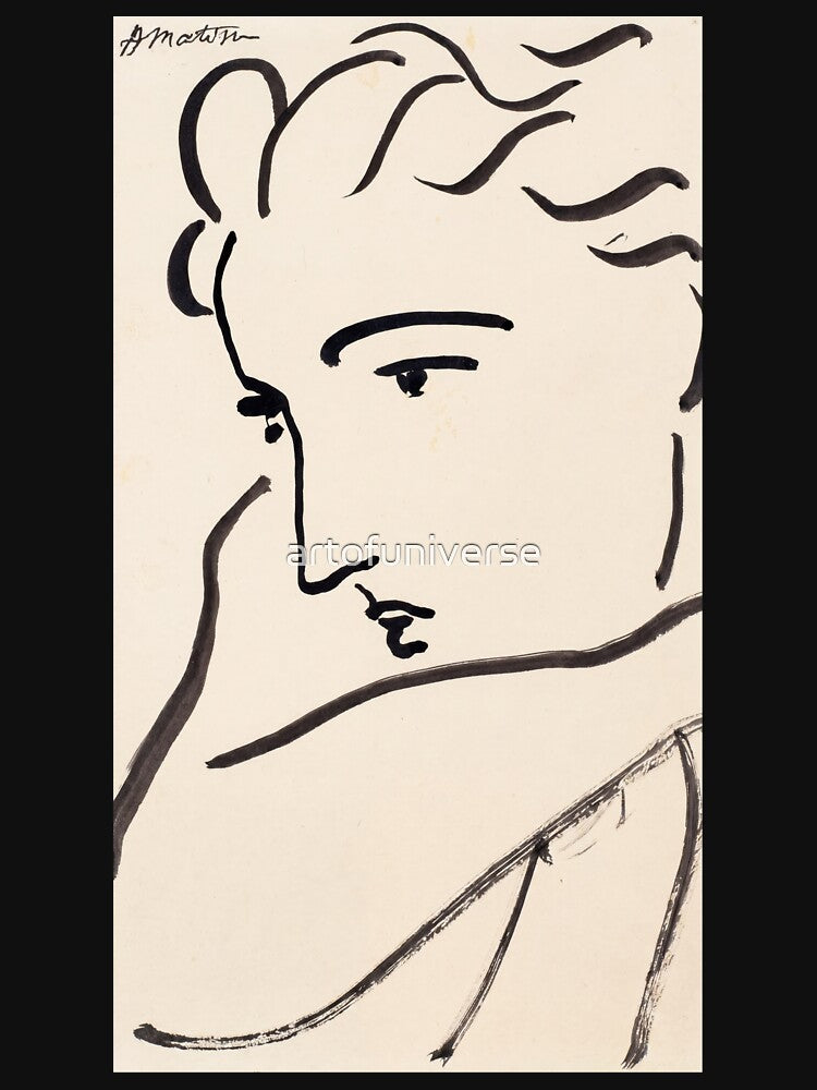 Minimalist Ink Portrait of a Woman by artofuniverse