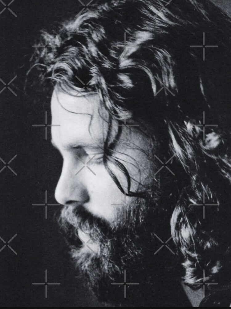 Bearded Jim Morrison - The Doors | Black And White | TheAmericanPoet by TheAmericanPoet Unisex , , , Long Sleeve Tee