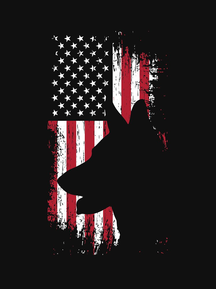 German Shepherd American Flag Shirt USA Patriotic Dog Gift Long Sleeve by hinettiker