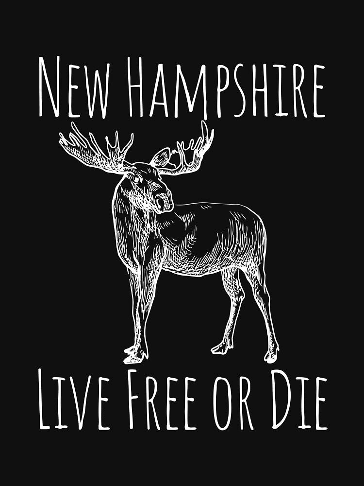 Nh Live Free Or Die Moose Long Sleeve Shirt New Hampshire by ichieli Unisex , , , Long Sleeve Tee