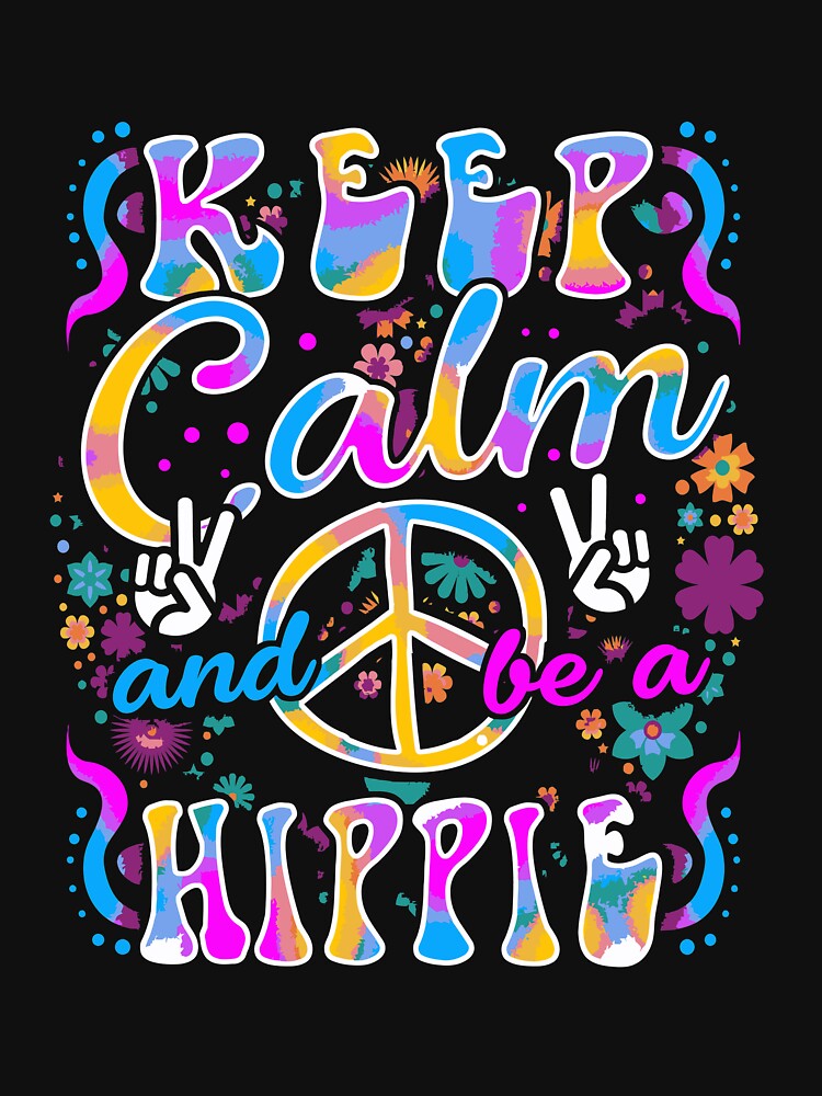 Keep Calm & Be A Hippie Retro 60's 70's Groovy Gift Long Sleeve by cpaddensil Unisex , , , Long Sleeve Tee