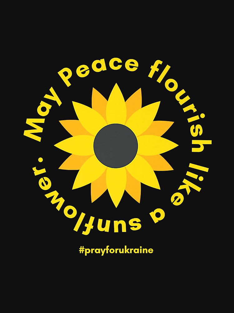 Ukrainian Sunflower Pray for Peace for Free Ukraine Support Premium by PootinTuon Unisex , , , Long Sleeve Tee