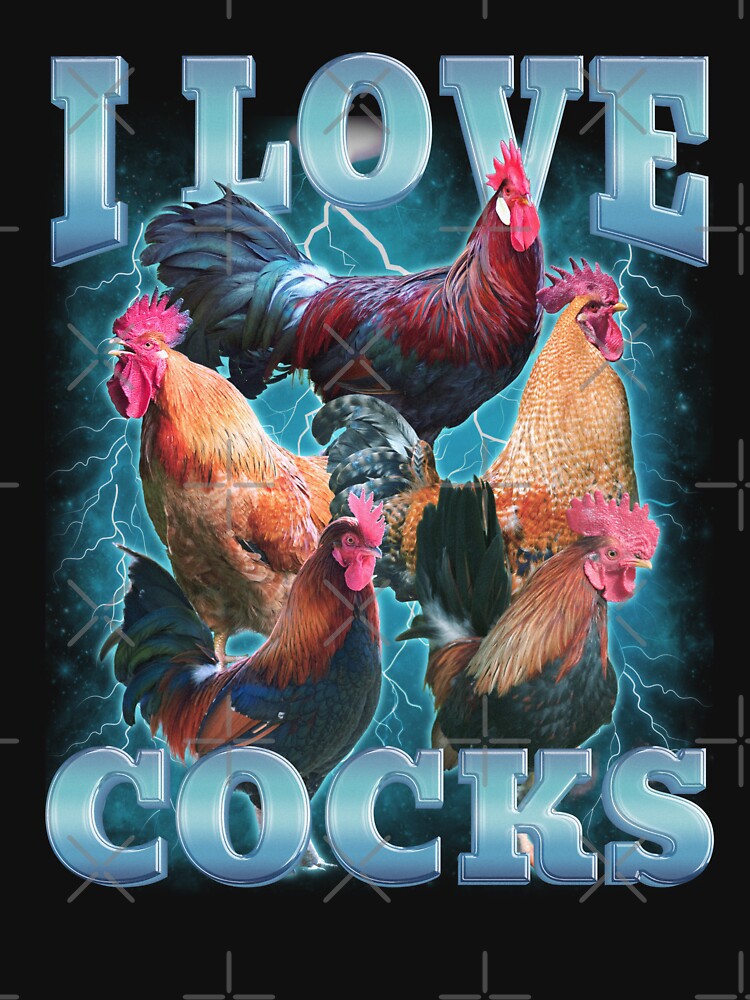 I Love Cocks Rooster Meme by bmcreationsCo Unisex , , , Long Sleeve Tee