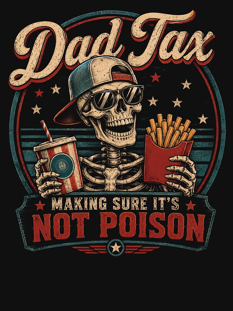 Skeleton Dad Tax Making Sure It's Not Poison Father's Day by Kladhadredo Unisex , , , Long Sleeve Tee