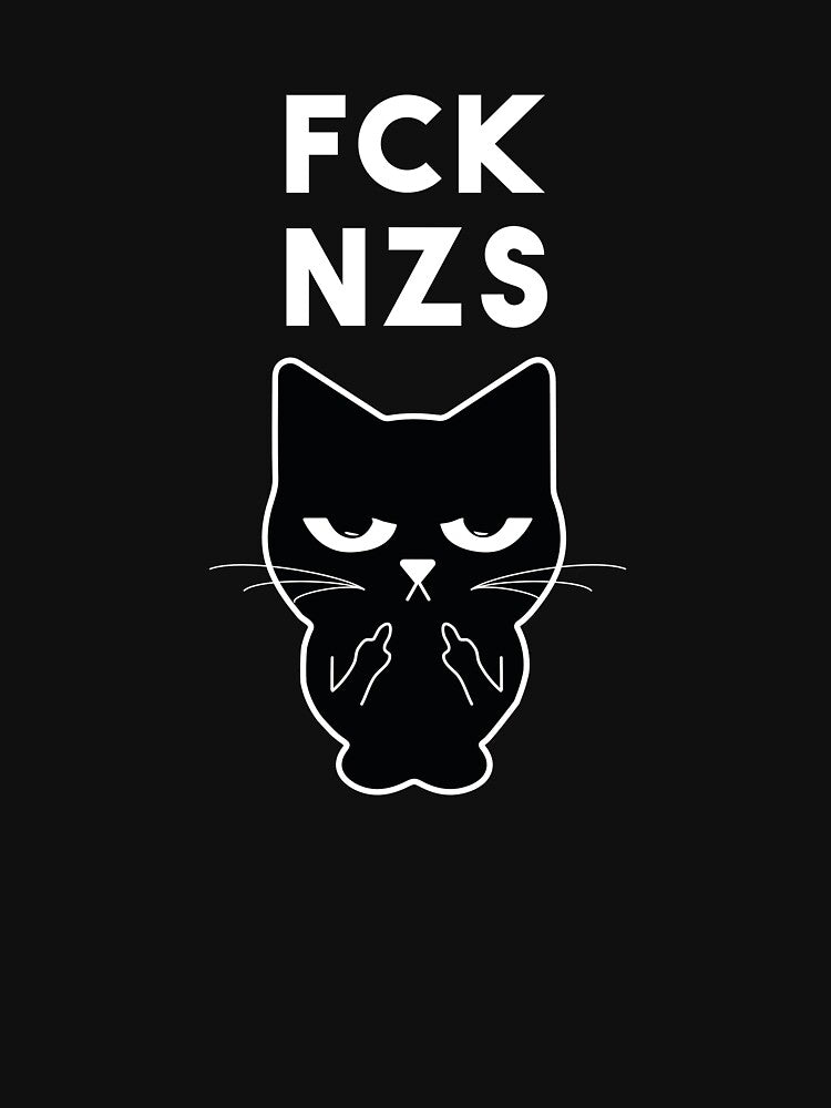 fck nzs cat middle finger by Shirt-Kaiser Unisex , , , Long Sleeve Tee