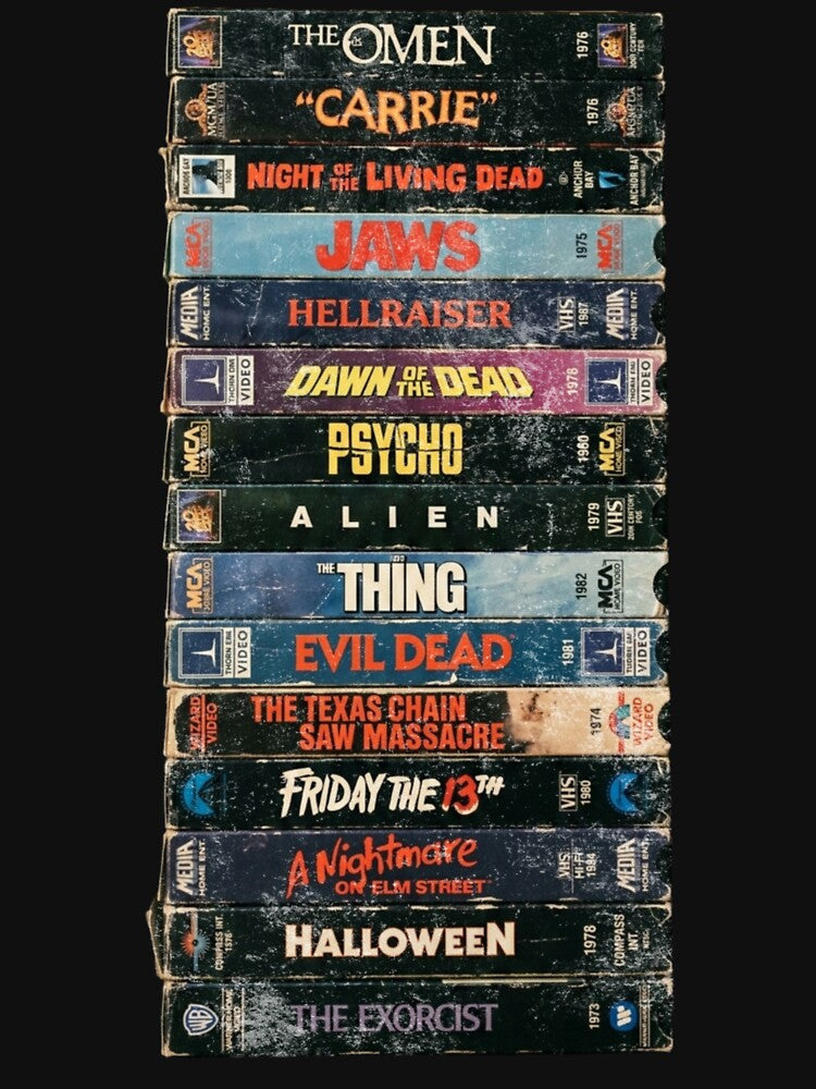 Horror Movie VHS Stack by codeEapparel