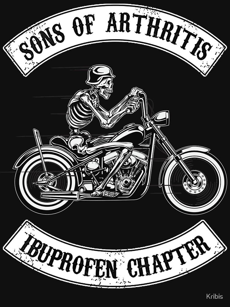 Sons Of Arthritis Ibuprofen Chapter Funny Biker Skull by Kribis Unisex , , , Long Sleeve Tee