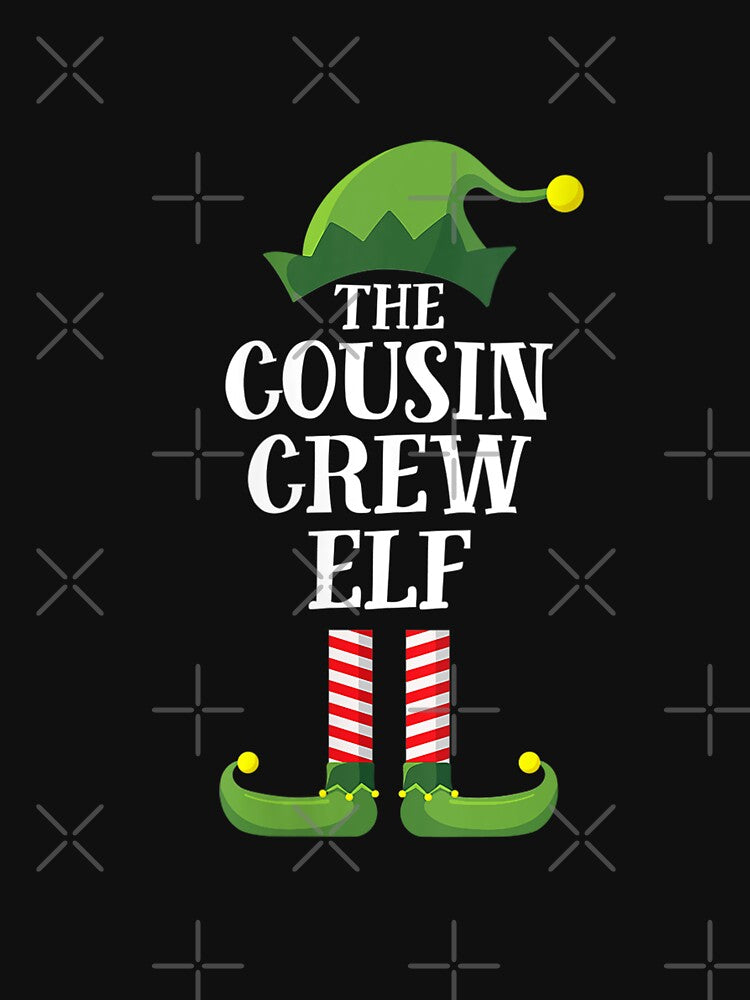 Womens Cousin Crew Elf Matching Family Group Christmas Party Pajama V-Neck by BehmeJenell